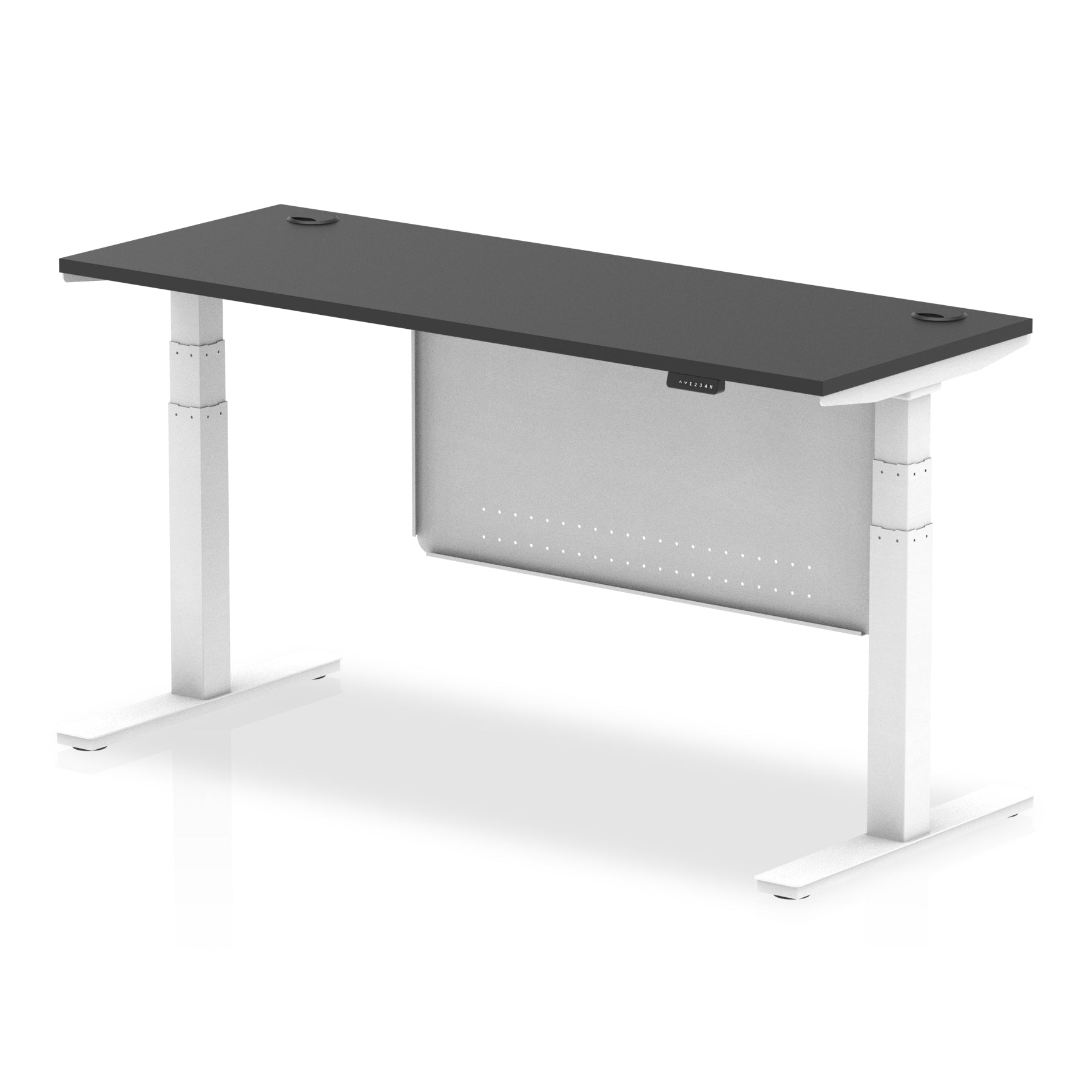 air-slimline-height-adjustable-black-series-desk-with-cable-ports-with-steel-modesty-panel Dynamic  160 Colour Black 