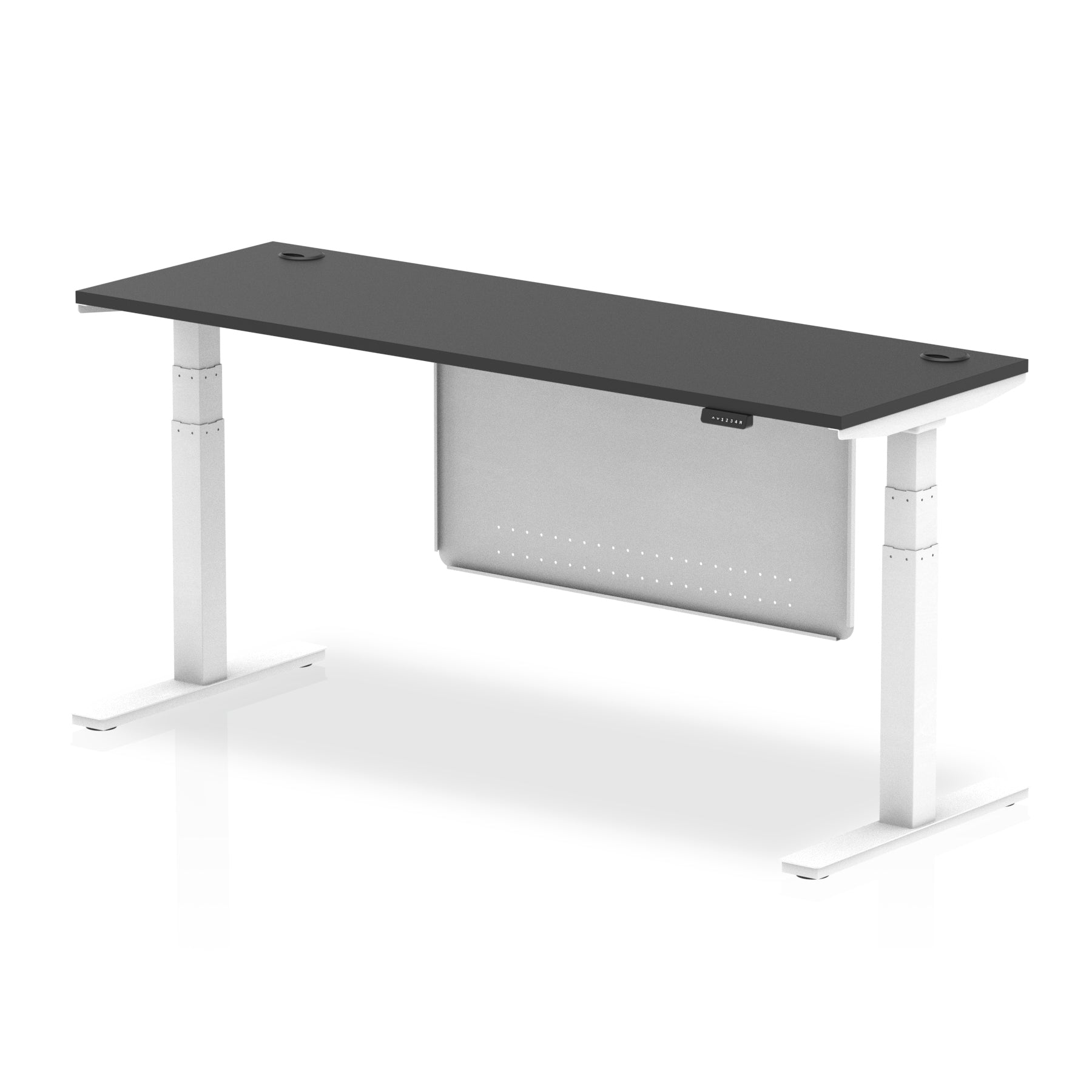 air-slimline-height-adjustable-black-series-desk-with-cable-ports-with-steel-modesty-panel Dynamic  180 Colour Black 