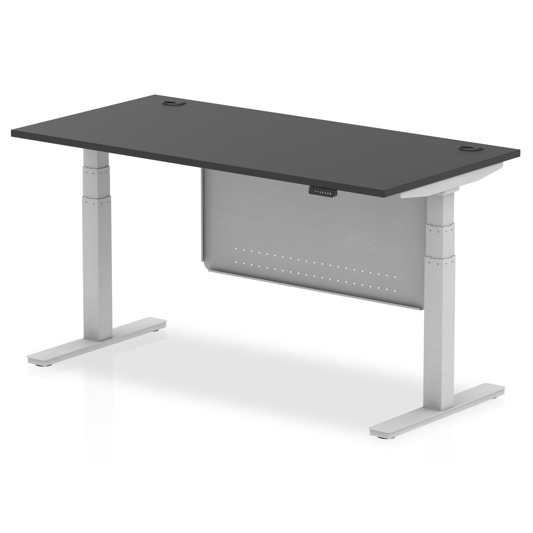 air-height-adjustable-black-series-desk-with-cable-ports-with-steel-modesty-panel Dynamic  160 Colour Black 