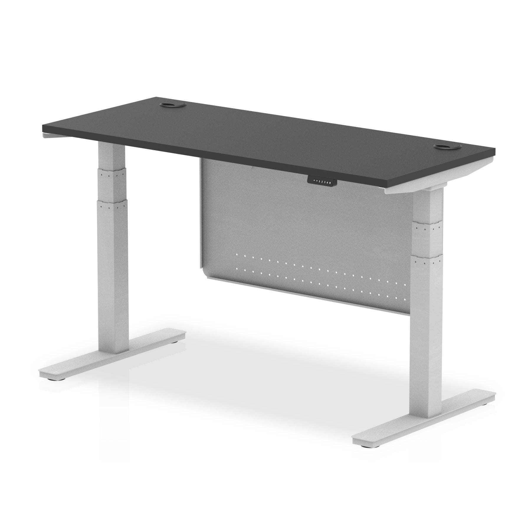 air-slimline-height-adjustable-black-series-desk-with-cable-ports-with-steel-modesty-panel Dynamic  140 Colour Black 