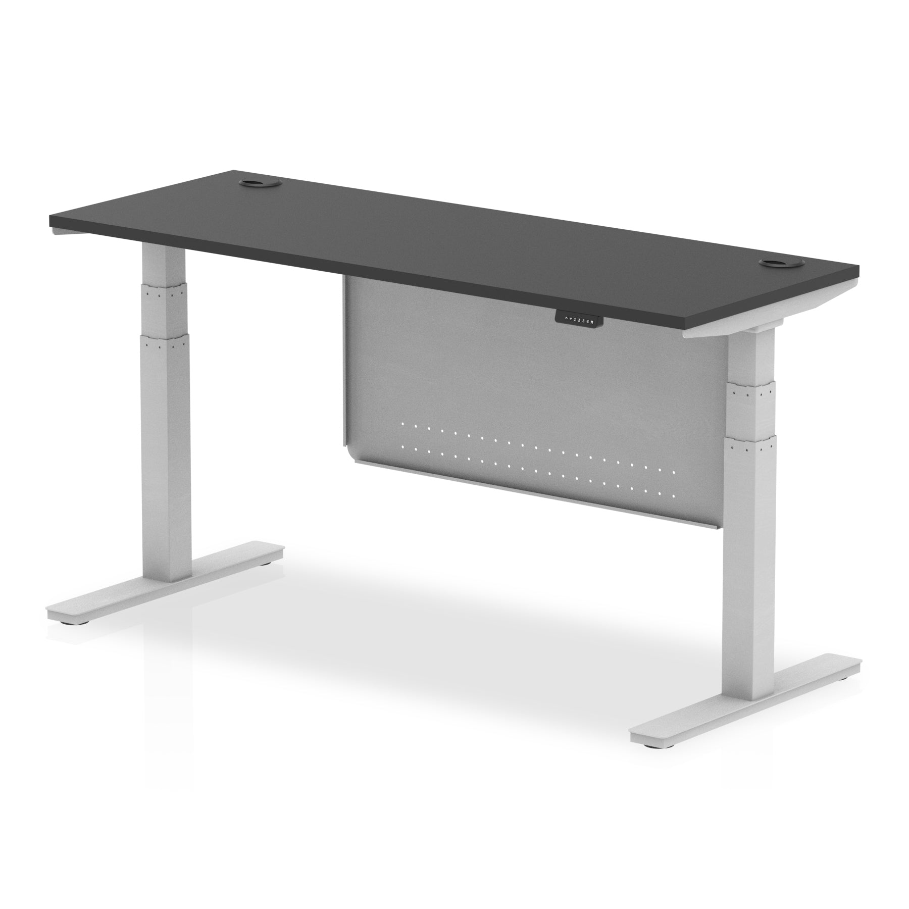air-slimline-height-adjustable-black-series-desk-with-cable-ports-with-steel-modesty-panel Dynamic  160 Colour Black 
