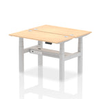 Air Back-to-Back Slimline Height Adjustable Bench Desk - 2 Person dynamic  Desk Top  Maple Width 120cm