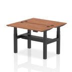 Air Back-to-Back Slimline Height Adjustable Bench Desk - 2 Person dynamic  Desk Top  Walnut Width 120cm