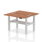 Air Back-to-Back Slimline Height Adjustable Bench Desk - 2 Person dynamic  Desk Top  Walnut Width 120cm