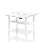Air Back-to-Back Slimline Height Adjustable Bench Desk - 2 Person dynamic  Desk Top  White Width 120cm