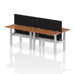 Air Back-to-Back Height Adjustable Bench Desk - 4 Person Black Screen dynamic  Desk Top  Walnut Width 120cm