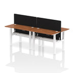 Air Back-to-Back Height Adjustable Bench Desk - 4 Person Black Screen dynamic  Desk Top  Walnut Width 120cm