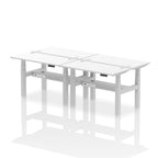Air Back-to-Back Slimline Height Adjustable Bench Desk - 4 Person dynamic  Desk Top  White Width 120cm