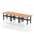 Height Adjustable Slimline  Desk for 6 Person Air Back to Back by Dynamics  Desk Top  Beech Width 120cm