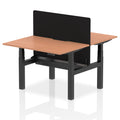 Height Adjustable Desk for 2 Person Air Back to Back Sit Stand + Screen  Desk Top  Beech Width 120cm