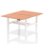 Air Back-to-Back Scalloped Edge Height Adjustable Bench Desk - 2 Person dynamic  Desk Top  Beech Width 120cm