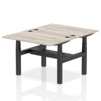 Air Back-to-Back Height Adjustable Bench Desk - 2 Person dynamic  Desk Top  Grey Oak Width 120cm