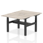 Air Back-to-Back Scalloped Edge Height Adjustable Bench Desk - 2 Person dynamic  Desk Top  Grey Oak Width 120cm