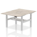 Air Back-to-Back Scalloped Edge Height Adjustable Bench Desk - 2 Person dynamic  Desk Top  Grey Oak Width 120cm
