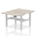 Air Back-to-Back Scalloped Edge Height Adjustable Bench Desk - 2 Person dynamic  Desk Top  Grey Oak Width 120cm