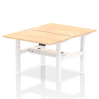 Air Back-to-Back Height Adjustable Bench Desk - 2 Person dynamic  Desk Top  Maple Width 120cm
