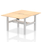 Air Back-to-Back Scalloped Edge Height Adjustable Bench Desk - 2 Person dynamic  Desk Top  Maple Width 120cm