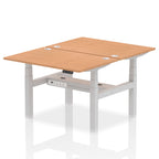 Air Back-to-Back Height Adjustable Bench Desk - 2 Person dynamic  Desk Top  Oak Width 120cm