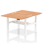 Air Back-to-Back Height Adjustable Bench Desk - 2 Person dynamic  Desk Top  Oak Width 120cm