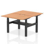 Air Back-to-Back Scalloped Edge Height Adjustable Bench Desk - 2 Person dynamic  Desk Top  Oak Width 120cm