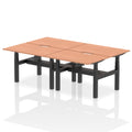 Height Adjustable Desk for 4 Person Air Scallop Back to Back by Dynamics Desk Top  Beech Width 120cm