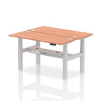 Air Back-to-Back Slimline Height Adjustable Bench Desk - 2 Person dynamic  Desk Top  Beech Width 140cm