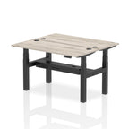 Air Back-to-Back Slimline Height Adjustable Bench Desk - 2 Person dynamic  Desk Top  Grey Oak Width 140cm
