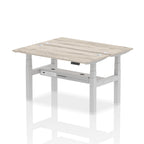 Air Back-to-Back Slimline Height Adjustable Bench Desk - 2 Person dynamic  Desk Top  Grey Oak Width 140cm