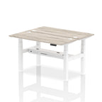 Air Back-to-Back Slimline Height Adjustable Bench Desk - 2 Person dynamic  Desk Top  Grey Oak Width 140cm
