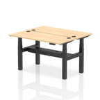 Air Back-to-Back Slimline Height Adjustable Bench Desk - 2 Person dynamic  Desk Top  Maple Width 140cm
