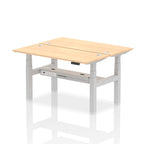 Air Back-to-Back Slimline Height Adjustable Bench Desk - 2 Person dynamic  Desk Top  Maple Width 140cm