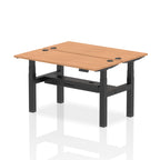 Air Back-to-Back Slimline Height Adjustable Bench Desk - 2 Person dynamic  Desk Top  Oak Width 140cm