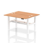 Air Back-to-Back Slimline Height Adjustable Bench Desk - 2 Person dynamic  Desk Top  Oak Width 140cm