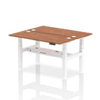 Air Back-to-Back Slimline Height Adjustable Bench Desk - 2 Person dynamic  Desk Top  Walnut Width 140cm