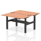 Air Back-to-Back Height Adjustable Bench Desk - 2 Person dynamic  Desk Top  Beech Width 140cm
