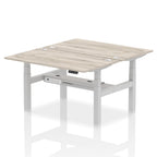 Air Back-to-Back Height Adjustable Bench Desk - 2 Person dynamic  Desk Top  Grey Oak Width 140cm