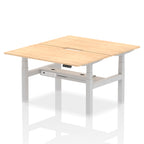 Air Back-to-Back Scalloped Edge Height Adjustable Bench Desk - 2 Person dynamic  Desk Top  Maple Width 140cm