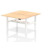 Air Back-to-Back Scalloped Edge Height Adjustable Bench Desk - 2 Person dynamic  Desk Top  Maple Width 140cm