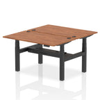 Air Back-to-Back Height Adjustable Bench Desk - 2 Person dynamic  Desk Top  Walnut Width 140cm