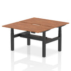 Air Back-to-Back Scalloped Edge Height Adjustable Bench Desk - 2 Person dynamic  Desk Top  Walnut Width 140cm