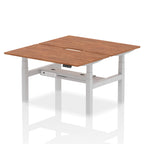 Air Back-to-Back Scalloped Edge Height Adjustable Bench Desk - 2 Person dynamic  Desk Top  Walnut Width 140cm