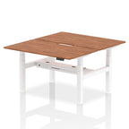 Air Back-to-Back Scalloped Edge Height Adjustable Bench Desk - 2 Person dynamic  Desk Top  Walnut Width 140cm