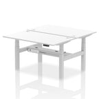 Air Back-to-Back Height Adjustable Bench Desk - 2 Person dynamic  Desk Top  White Width 140cm