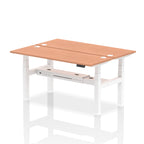 Air Back-to-Back Slimline Height Adjustable Bench Desk - 2 Person dynamic  Desk Top  Beech Width 160cm