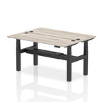 Air Back-to-Back Slimline Height Adjustable Bench Desk - 2 Person dynamic  Desk Top  Grey Oak Width 160cm