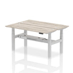 Air Back-to-Back Slimline Height Adjustable Bench Desk - 2 Person dynamic  Desk Top  Grey Oak Width 160cm