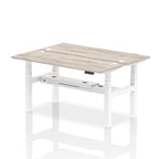 Air Back-to-Back Slimline Height Adjustable Bench Desk - 2 Person dynamic  Desk Top  Grey Oak Width 160cm