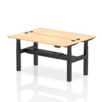 Air Back-to-Back Slimline Height Adjustable Bench Desk - 2 Person dynamic  Desk Top  Maple Width 160cm