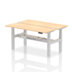 Air Back-to-Back Slimline Height Adjustable Bench Desk - 2 Person dynamic  Desk Top  Maple Width 160cm