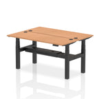 Air Back-to-Back Slimline Height Adjustable Bench Desk - 2 Person dynamic  Desk Top  Oak Width 160cm